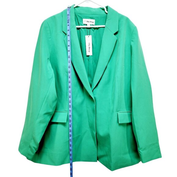 The Drop Womens Green Blazer Jacket Size 4X Lightweight With Pockets - Picture 8 of 13
